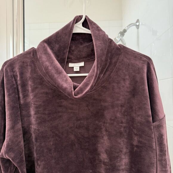 Pure Jill - J. Jill Velvet Deep Purple Mini Long Sleeve  Mini  Short Medium - Picture 3 of 6